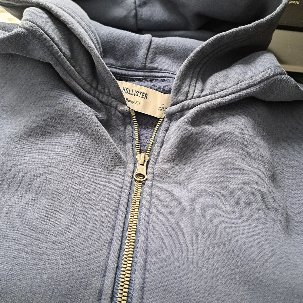 Hollister Navy Zip-Up Sweatshirt